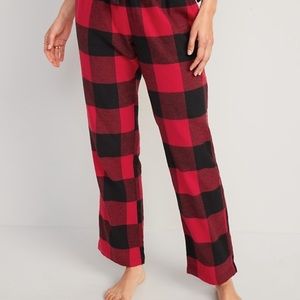NWT Old Navy Printed Flannel Women’s Pajama Pants Mid-Rise Red Buffalo Plaid